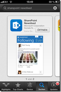 SharePoint 2013 Newsfeed App für Apple Devices, Social Collaboration (HATAHET) 001