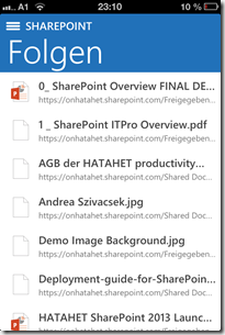 SharePoint 2013 Newsfeed App für Apple Devices, Social Collaboration (HATAHET) 003
