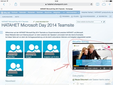 Office 365 SharePoint Online, SharePoint 2013, Apple Browser Integration Screenshot 2 (HATAHET)