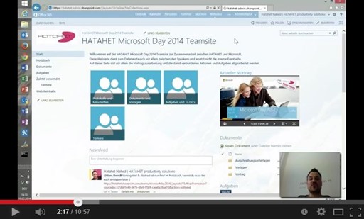 HATAHET Screencast, Zusammenarbeit mit Externen über Office 365 SharePoint Online am Bsp Microsoft Day 2014